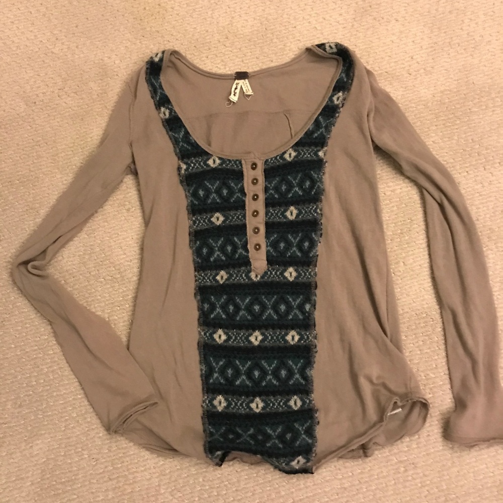 Free People We The Free Fairisle Henley medium